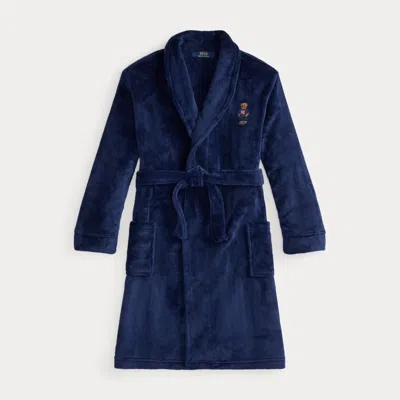 Ralph Lauren Kids' Polo Bear Terry Robe In Newport Navy In Blue