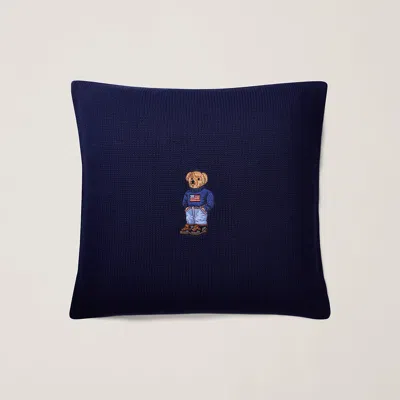 Ralph Lauren Polo Bear Throw Pillow In Navy Multi In Blue