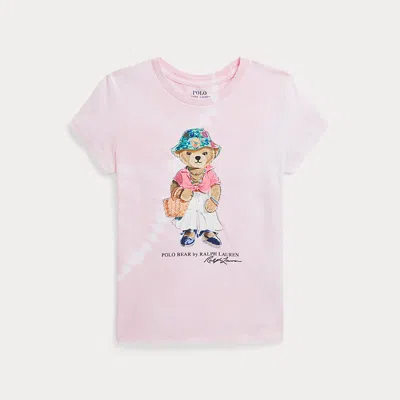 Ralph Lauren Kids' Polo Bear Tie-dye Cotton Jersey Tee In Pink