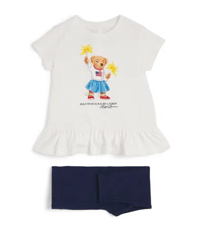 Ralph Lauren Polo  Kids Polo Bear Top And Leggings Set (3-24 Months) In Navy