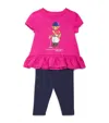 Ralph Lauren Polo Bear Top And Leggings Set In Pink