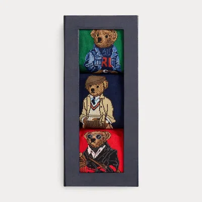 Ralph Lauren Polo Bear Trouser 3-sock Gift Set In Multi