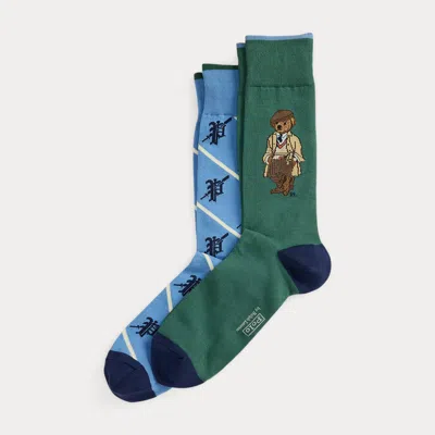 Ralph Lauren Polo Bear Trouser Sock 2-pack In Multi