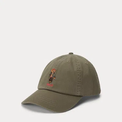 Ralph Lauren Kids' Polo Bear Twill Ball Cap In Cruise Olive In Green