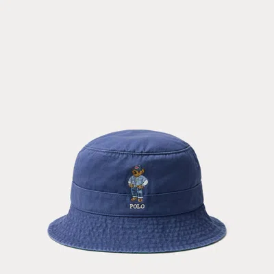 Polo Ralph Lauren Polo Bear Twill Bucket Hat In Light Navy In Blue