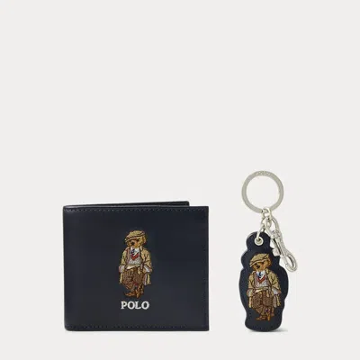 Ralph Lauren Polo Bear Wallet & Key Fob Gift Set In Blue