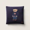 Polo Ralph Lauren Polo Bear Wool Throw Pillow In Blue