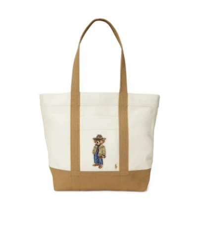 Ralph Lauren Polo Bear-motif Tote Bag In Brown