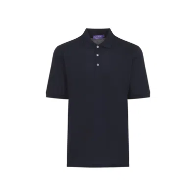 Ralph Lauren Polo Shirt Straight Cut Collar Short Sleeves In Blue