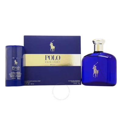 Polo Ralph Lauren Polo Blue By Ralph Lauren For Men - 2 Pc Gift Set 4.2oz Edt Spray In Amber / Blue