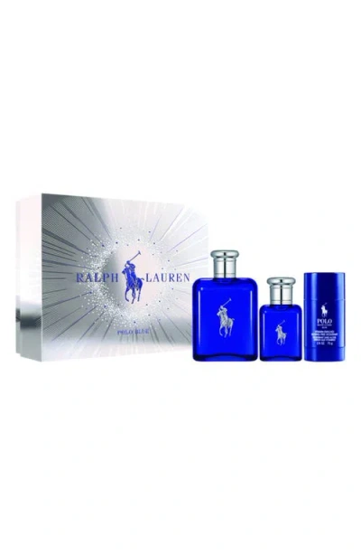Ralph Lauren Polo Blue Eau De Toilette Gift Set $200 Value In Transparent