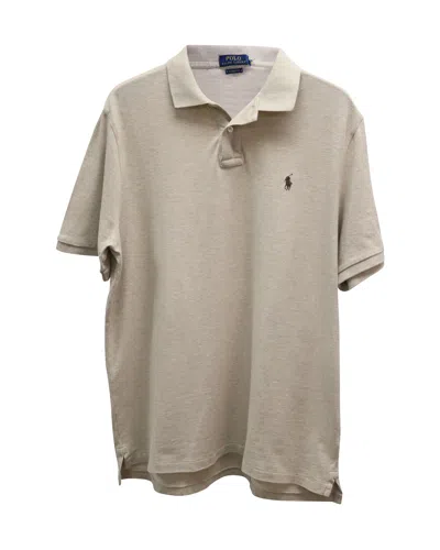 Ralph Lauren Polo By  Short Sleeve Polo Shirt In Beige Cotton