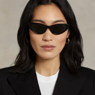 Polo Ralph Lauren Polo Cat-eye Sunglasses In Shiny Black In Metallic