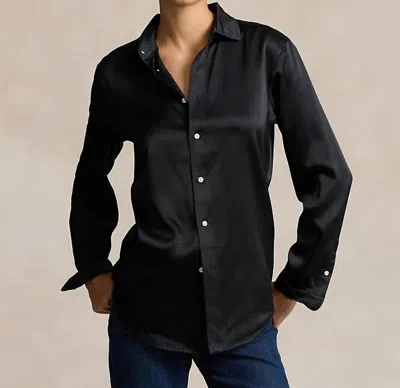 Polo Ralph Lauren Classic Fit Silk Shirt In Polo Black