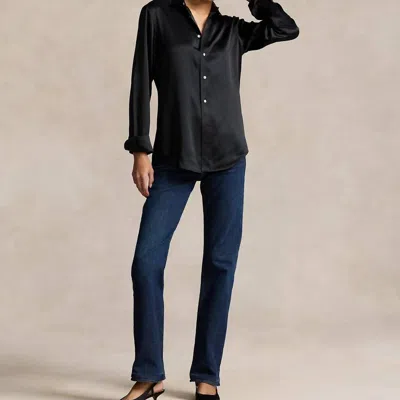 Ralph Lauren Polo Classic Fit Silk Shirt In Black