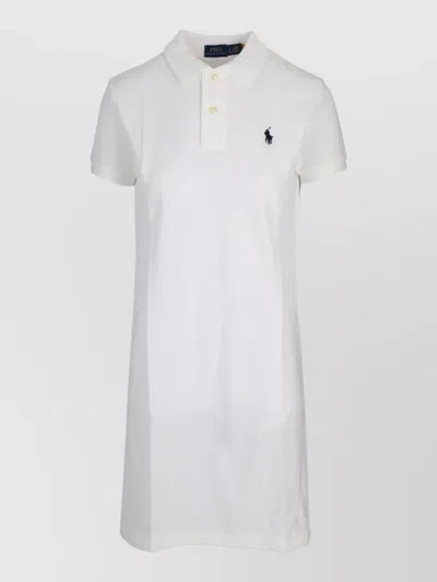 Ralph Lauren Polo Collar Short Sleeve Casual Dress In White