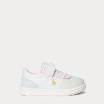 Ralph Lauren Kids' Polo Court Faux-leather Ez Trainer In White