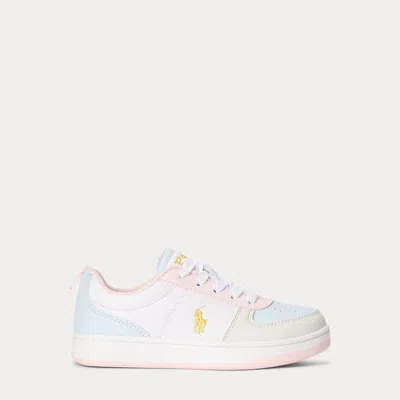 Ralph Lauren Kids' Polo Court Faux-leather Trainer In White