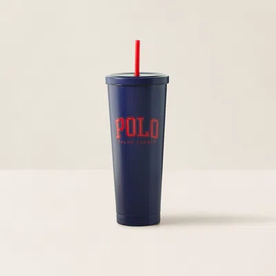 Polo Ralph Lauren Polo Icon Iced Beverage Cup & Straw In Navy/red In Blue