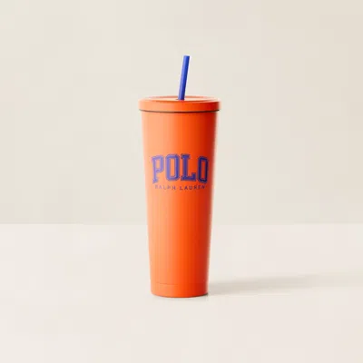 Polo Ralph Lauren Polo Icon Iced Beverage Cup & Straw In Orange/blue