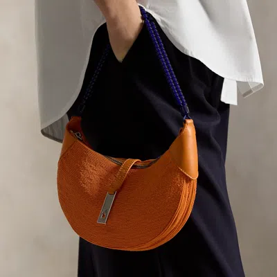 Ralph Lauren Polo Id Beaded Mini Shoulder Bag In Orange