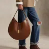 Ralph Lauren Polo Id Calfskin Large Shoulder Bag In Brown