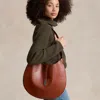 Polo Ralph Lauren Polo Id Calfskin Large Shoulder Bag In Whiskey