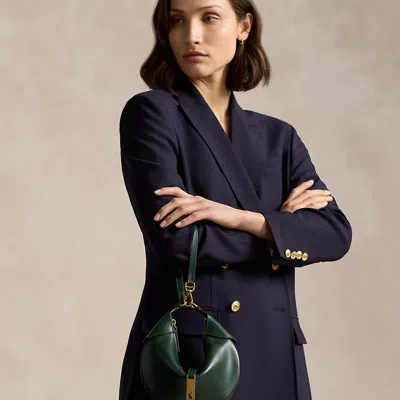Polo Ralph Lauren Polo Id Calfskin Mini Shoulder Bag In Bottle Green