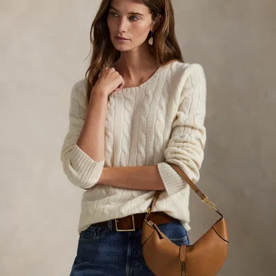 Polo Ralph Lauren Polo Id Calfskin Mini Shoulder Bag In Tan In Brown