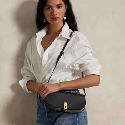 Polo Ralph Lauren Polo Id Leather Medium Clutch-bag In Black