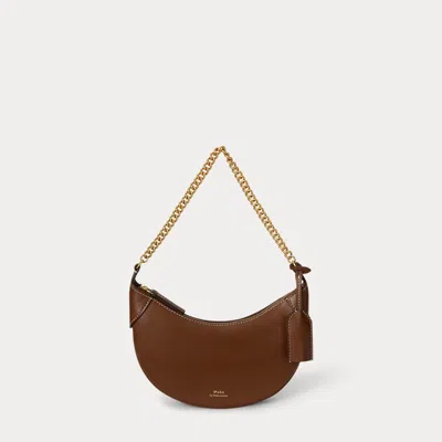 Ralph Lauren Polo Id Leather Mini Chain Bag In Brown