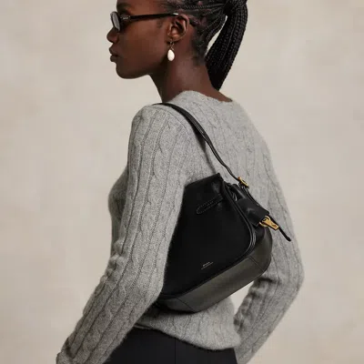 Polo Ralph Lauren Polo Id Leather Mini Satchel In Black