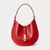 Ralph Lauren Polo Id Leather Small Shoulder Bag In Red