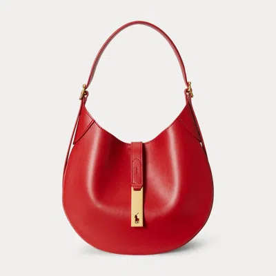 Ralph Lauren Polo Id Leather Small Shoulder Bag In Red