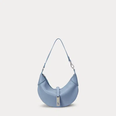 Polo Ralph Lauren Polo Id Pebbled Mini Shoulder Bag In Faded Denim