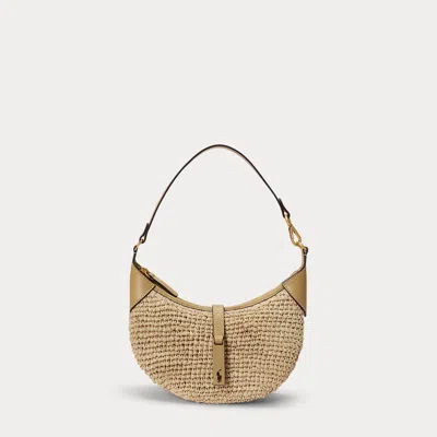 Ralph Lauren Polo Id Raffia Mini Shoulder Bag In Neutral