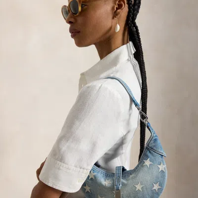 Polo Ralph Lauren Polo Id Star Denim Mini Shoulder Bag In Helena Wash
