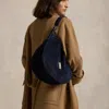 Polo Ralph Lauren Polo Id Suede Large Shoulder Bag In Night