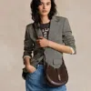 Polo Ralph Lauren Polo Id Suede-leather Small Shoulder Bag In Chocolate