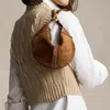 Polo Ralph Lauren Polo Id Suede Mini Shoulder Bag In Cinnamon/cuoio