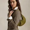 Polo Ralph Lauren Polo Id Suede Mini Shoulder Bag In Fern