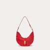 Polo Ralph Lauren Polo Id Suede Mini Shoulder Bag In Geranium Red