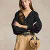 Polo Ralph Lauren Polo Id Suede Mini Shoulder Bag In Light Tan / Black