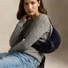Polo Ralph Lauren Polo Id Suede Mini Shoulder Bag In Night