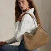 Ralph Lauren Polo Id Suede Satchel In Brown