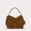 Polo Ralph Lauren Polo Id Suede Satchel In Cinnamon/cuoio