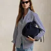 Polo Ralph Lauren Polo Id Suede Satchel In Night