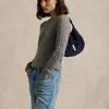 Polo Ralph Lauren Polo Id Suede Small Shoulder Bag In Night
