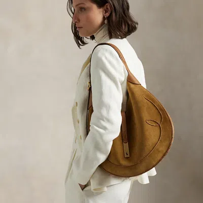 Ralph Lauren Polo Id Suede Western Large Shoulder Bag