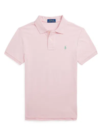 Ralph Lauren Polo In Piqué Di Cotone Slim-fit In Pink